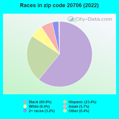 Races in zip code 20706 (2019)