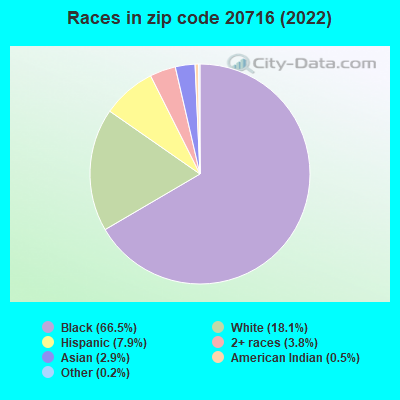 Races in zip code 20716 (2019)