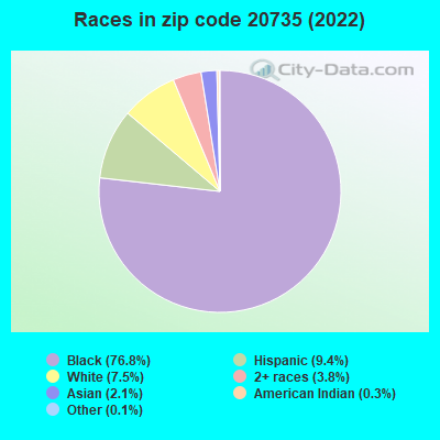 Races in zip code 20735 (2019)