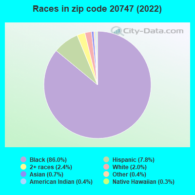 Races in zip code 20747 (2019)