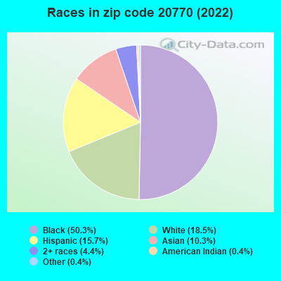 Races in zip code 20770 (2019)
