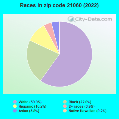 Races in zip code 21060 (2019)