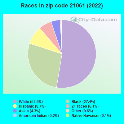 Races in zip code 21061 (2019)