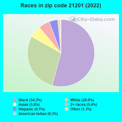 Races in zip code 21201 (2019)