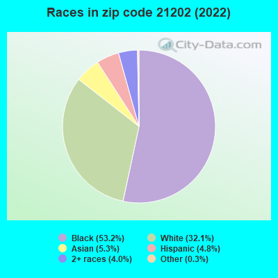 Races in zip code 21202 (2019)