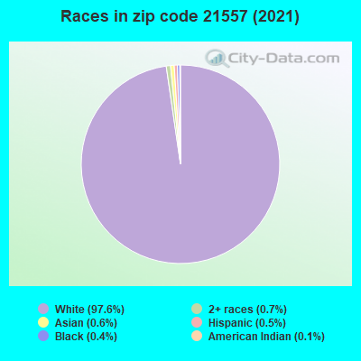 Races in zip code 21557 (2019)