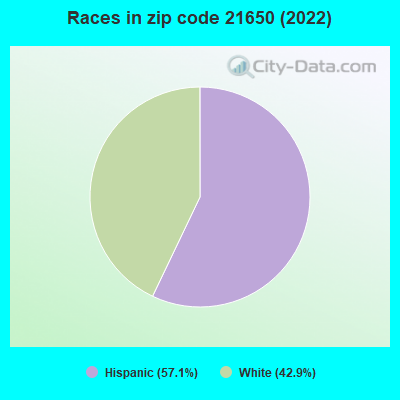 Races in zip code 21650 (2022)