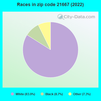 Races in zip code 21667 (2022)