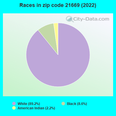 Races in zip code 21669 (2022)