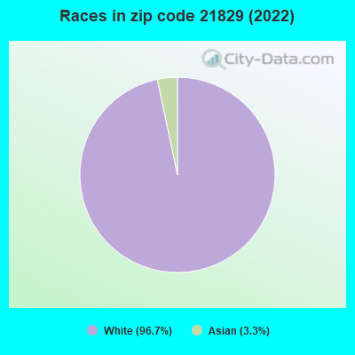Races in zip code 21829 (2022)