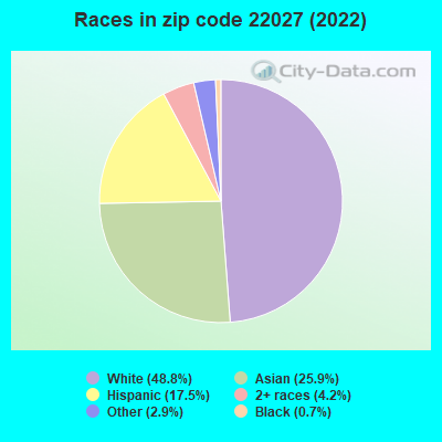 Races in zip code 22027 (2019)