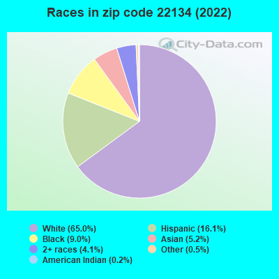 Races in zip code 22134 (2022)