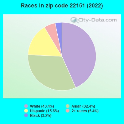 Races in zip code 22151 (2019)
