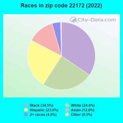 Races in zip code 22172 (2022)