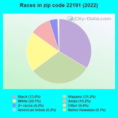 Races in zip code 22191 (2019)