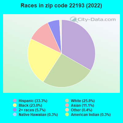 Races in zip code 22193 (2021)