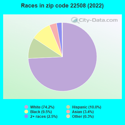 Races in zip code 22508 (2022)