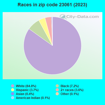 Races in zip code 23061 (2021)