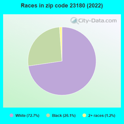 Races in zip code 23180 (2022)