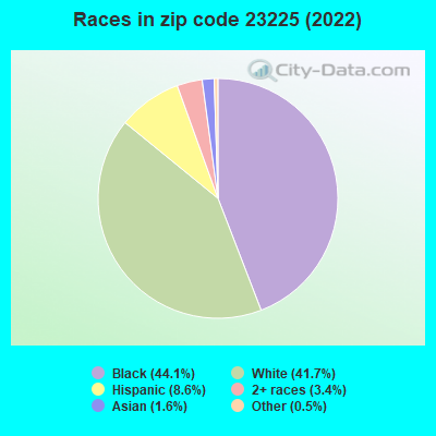 Races in zip code 23225 (2019)