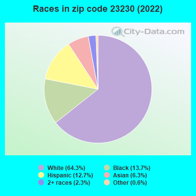 Races in zip code 23230 (2019)