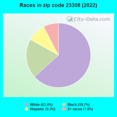 Races in zip code 23308 (2019)