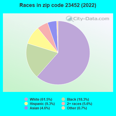 Races in zip code 23452 (2021)