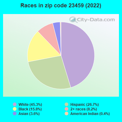 Races in zip code 23459 (2022)