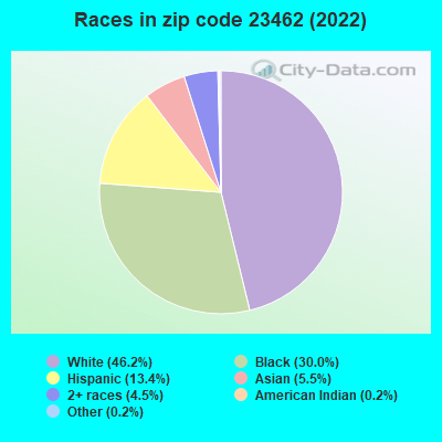 Races in zip code 23462 (2019)