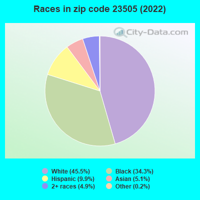 Races in zip code 23505 (2019)
