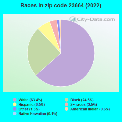 Races in zip code 23664 (2022)