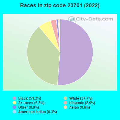 Races in zip code 23701 (2019)