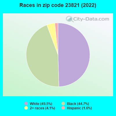 Races in zip code 23821 (2022)