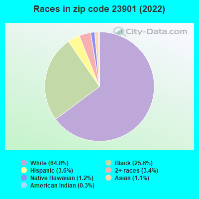 Races in zip code 23901 (2019)