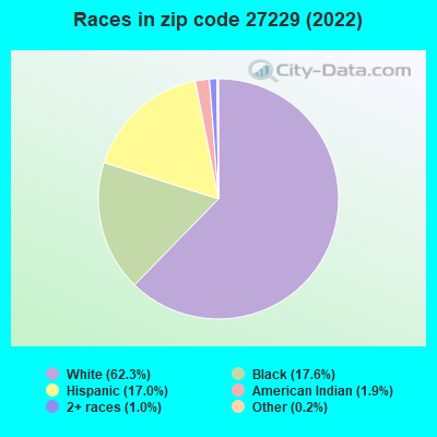 Races in zip code 27229 (2022)