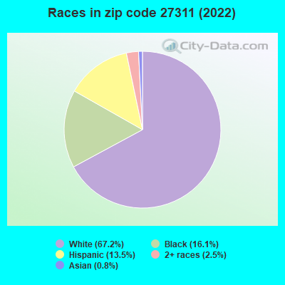 Races in zip code 27311 (2022)