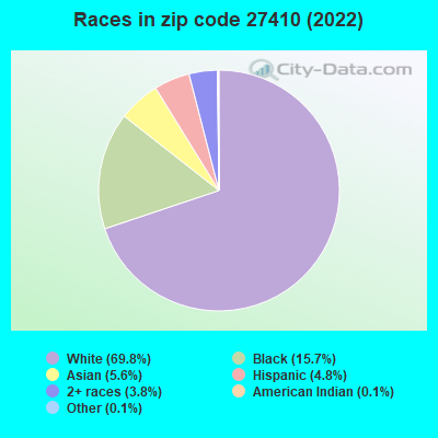 Races in zip code 27410 (2021)