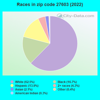 Races in zip code 27603 (2019)