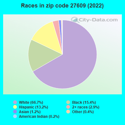 Races in zip code 27609 (2019)