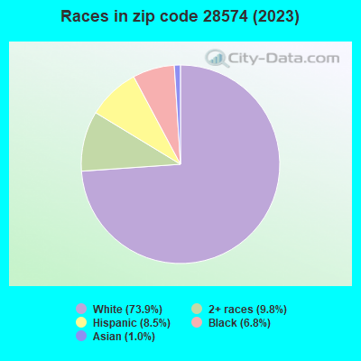Races in zip code 28574 (2021)