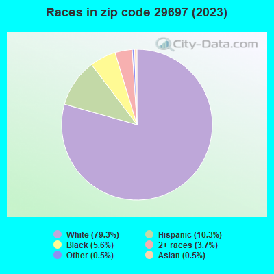 Races in zip code 29697 (2019)