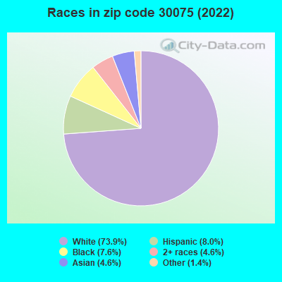Races in zip code 30075 (2019)