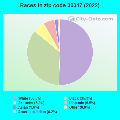 Races in zip code 30317 (2021)