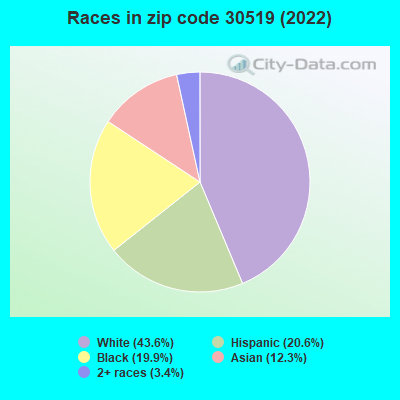 Races in zip code 30519 (2022)