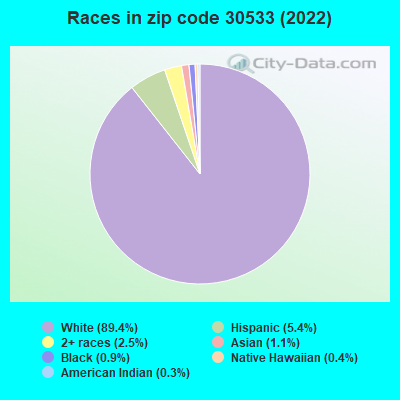 Races in zip code 30533 (2022)