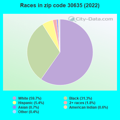 Races in zip code 30635 (2019)