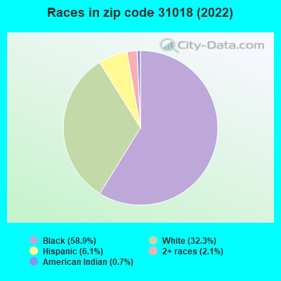 Races in zip code 31018 (2019)