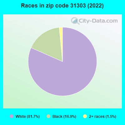 Races in zip code 31303 (2022)