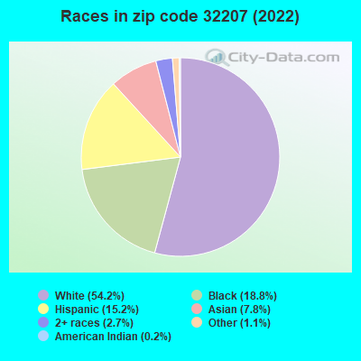 Races in zip code 32207 (2021)