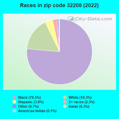 Races in zip code 32208 (2021)